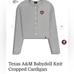 Texas A&M Babydoll Knit Cropped Cardigan wmns Size S
